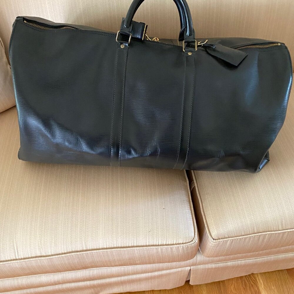 Louis Vuitton Keepall Duffle 55 Black Leather